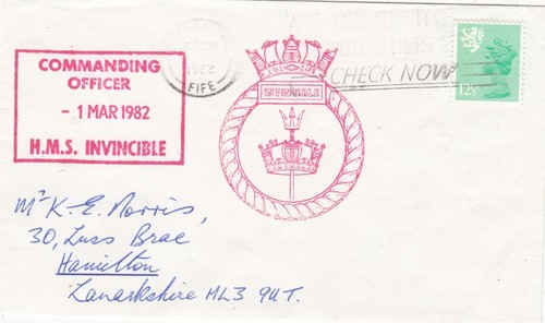 1982 hms invincible cover with - hms,