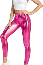 Girls Metallic Shiny Leggings