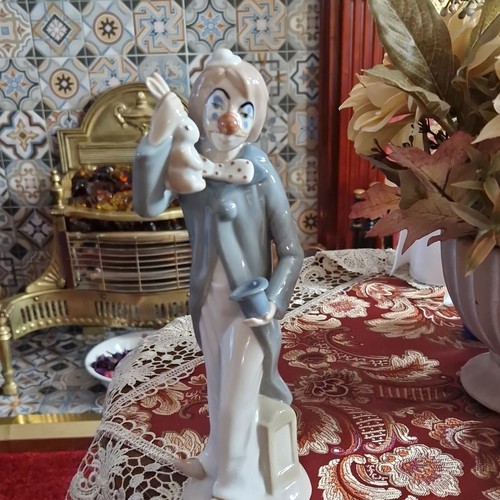 Porcelain clown figurine blue - clown, figurine,