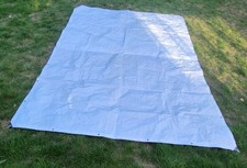 WHITE TARPAULIN SHEET WITH EYELETS  AND REINFORCED CORNERS - 3.6 X 2.5M APPROX
