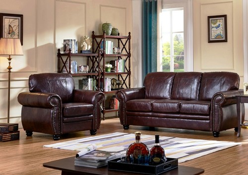 Burgundy leather seater 2 - 3,