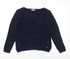 ONLY Women's Navy Blue Fluffy