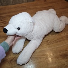 Ikea Snuttig Polar Bear Teddy Large Plush Soft Toy 27" Long Cuddly White 