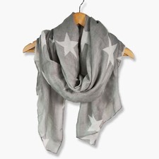 White or Grey Star Scarf for