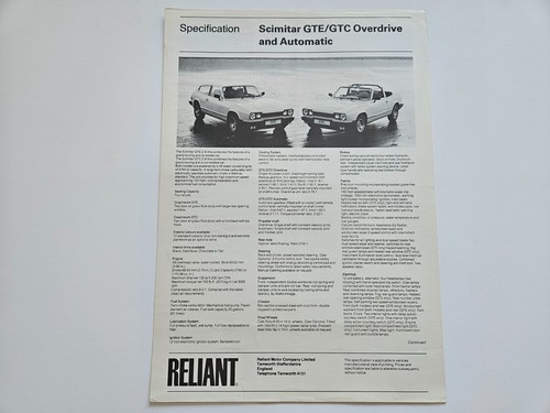 Reliant scimitar gte - reliant, gtc