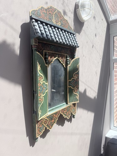 Vtg moroccan wall mirror hand - moroccan,