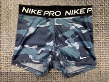 Nike Pro Dri‑FIT Compression Shorts Blue/Grey Camo Men’s Size S Logo