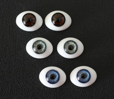 SOLID GLASS EYES OVAL FLAT