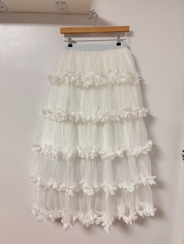 White tulle layered tiered - tulle,
