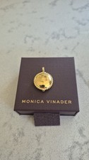 Monica Vinader  gold Plated Vermeil Deia beaded Locket PRE-ENGRAVED