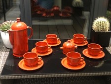 Vintage Coffee set Ceramano W Germany Sunset Orange