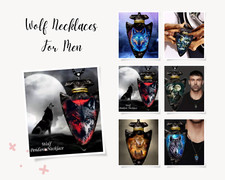 Men's Wolf / Animal Necklace/Pendant Christmas Fathers Day Christmas Gift B/Day