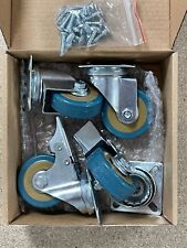 4 x Heavy Duty 50mm Rubber Swivel Castor Wheels Trolley Furniture Caster Brake