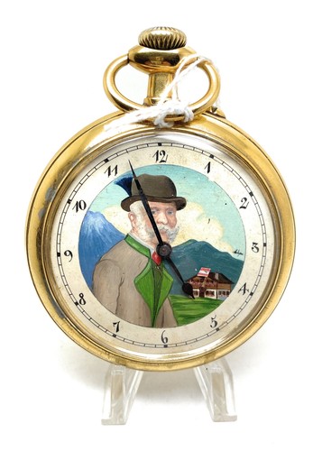 Gold plated painted dial open - dial,