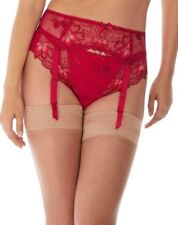 Fantasie Leona Suspender Belt Size M 12 14 Red Embroidered Lace Garter 2689 New
