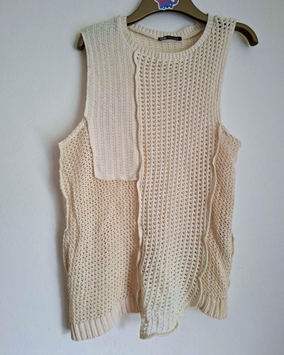 Zara women beige open knit - beige, open-knit