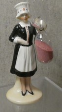 Antique 9 minute Egg Timer  modelled as a Maid  (see video)