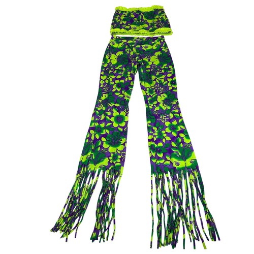 Vtg neon floral hibiscus rave - vtg,