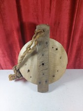 Large Vintage Wooden Mock Pulley With Rope