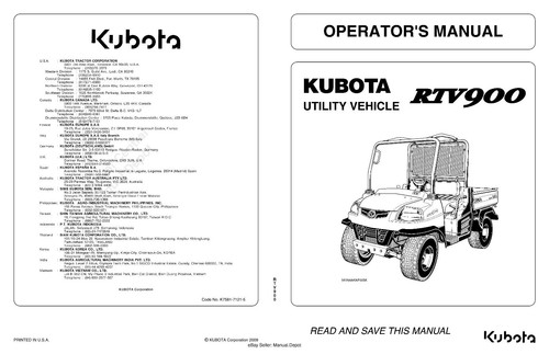 Kubota utility vehicle rtv900 - kubota,