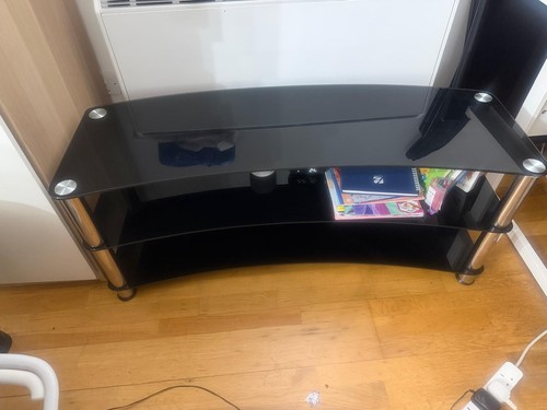 Black glass corner stand - glass,