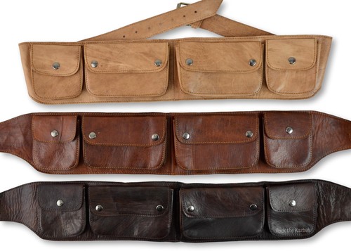 Organic leather pocket belt - leather,