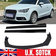 Side Skirt + Front Bumper Lip Spoiler Splitter Body Kit For Audi A3 A4 A5 A6 #F