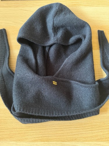 Ganni navy wool balaclava - ganni,