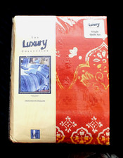 BRAND NEW TERRACOTTA INDIAN STRIPE POLYCOTTON SINGLE DUVET SET WITH 1 PILLOWCASE