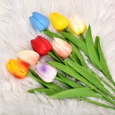 Artificial Tulip Flowers False Fake Bouquet Real Touch Home Wedding Party Decor