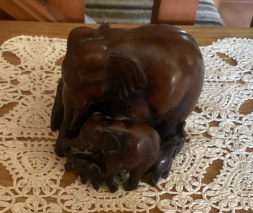 Vintage wood effect elephant - vintage,