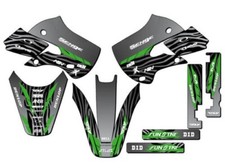 2002-2009 KLX 110 TIGRE Black Senge Graphics Kit Compatible with Kawasaki