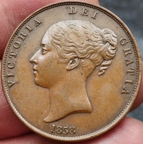 1858 penny victoria - penny, british