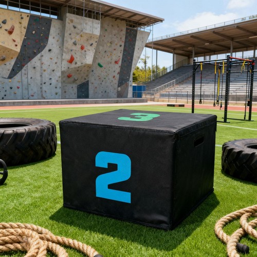 Plyometric jump box exercise - jump,