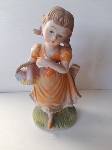 Vintage bisque porcelain girl - bisque,