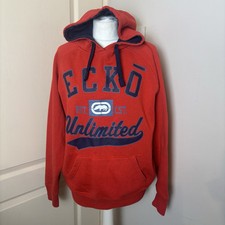 ECKO UNLTD Mens Hoodie Size Medium Jumper Cotton Pullover Hooded Sweater Red