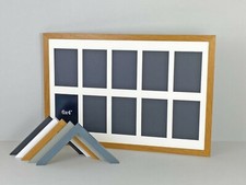 Wooden Multi Aperture photo Frame. Holds 10 6x4" sized photos. 40x60cm.