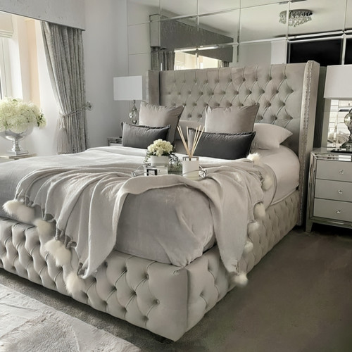 New winged bed frame plush - bed,