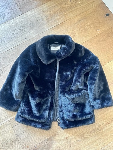 Girls faux fur black coat - girls,