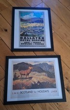 Two Framed Reprints of Old Railway Adverts From 1950s, VGC, 38cm×30.7cm, 