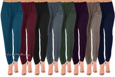 Ladies Straight Leg Summer Trousers Tapered Stretch Casual Elasticated Palazzos.