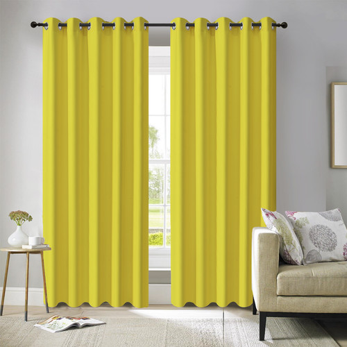 Blackout eyelet curtains black - blackout,