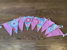 CATH KIDSTON RETRO BLUE FLOWER FABRIC BUNTING - 3 METRES