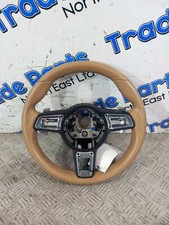 2017 PORSCHE CAYMAN 718 STEERING WHEEL TANNED LEATHER PDK 