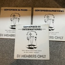 DJ Members Only Disco Mix Club Sep 86 Mixes, international &  previews Preowned 
