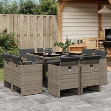 Patio Dining Set Set of 8 Gray