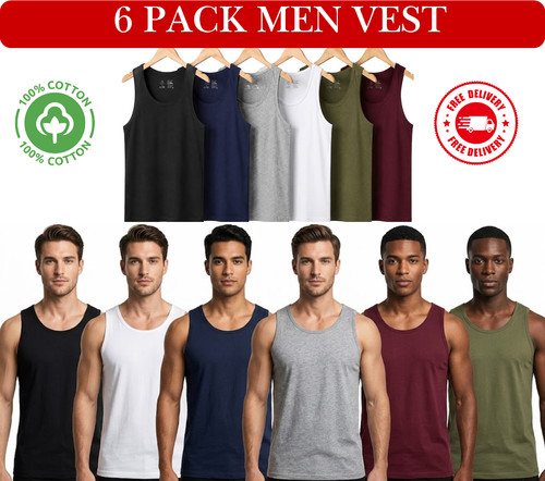 Mens vest tops 100 cotton - mens, 100%
