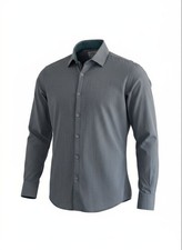 T.M. Lewin Shirt Slim Fit 16" - 35" Slim Fit Green Patterned Long Sleeve Shirt