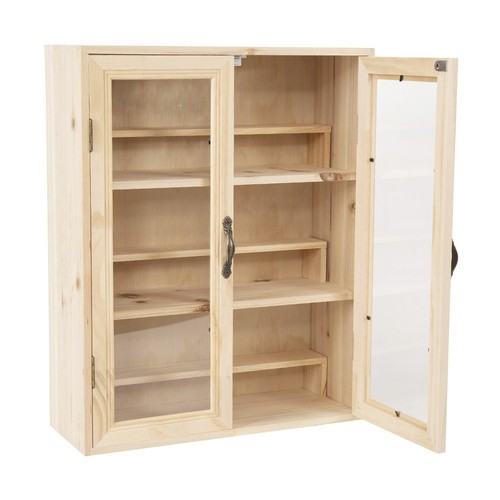 Wooden display cabinet - wooden, figure