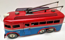Joustra Stadium Trolley Bus Antique Sheet Metal Toy Very Nice Condition